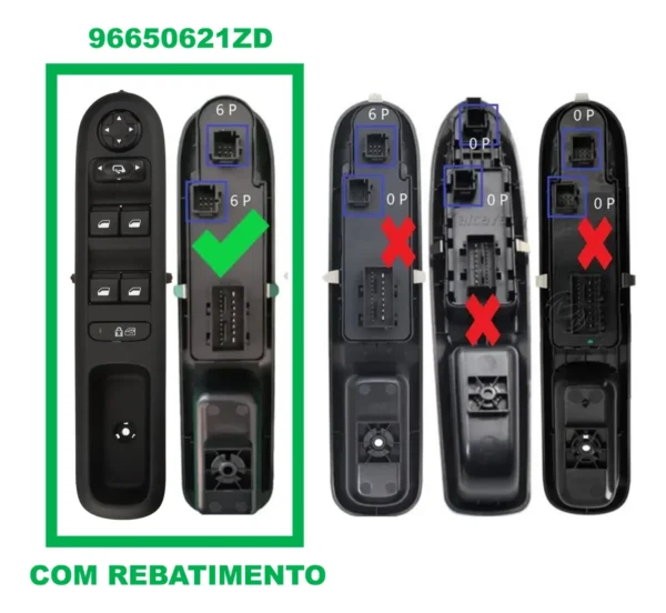  Botão Comando Vidro Elétrico Peugeot 308 408 3008 5008 - Imagem 3